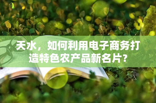 天水，如何利用电子商务打造特色农产品新名片？