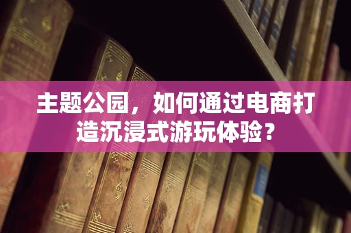 主题公园，如何通过电商打造沉浸式游玩体验？