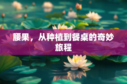 腰果，从种植到餐桌的奇妙旅程