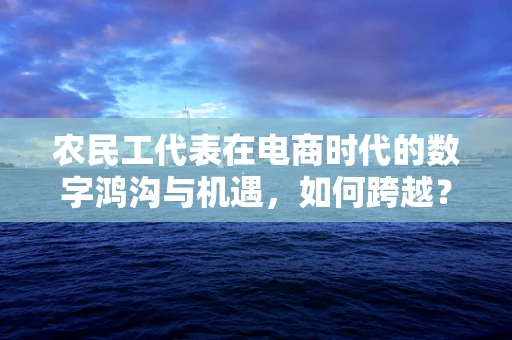 农民工代表在电商时代的数字鸿沟与机遇，如何跨越？