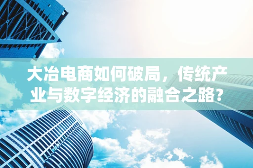 大冶电商如何破局，传统产业与数字经济的融合之路？