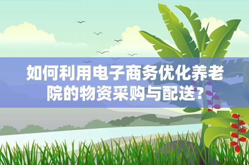 如何利用电子商务优化养老院的物资采购与配送？